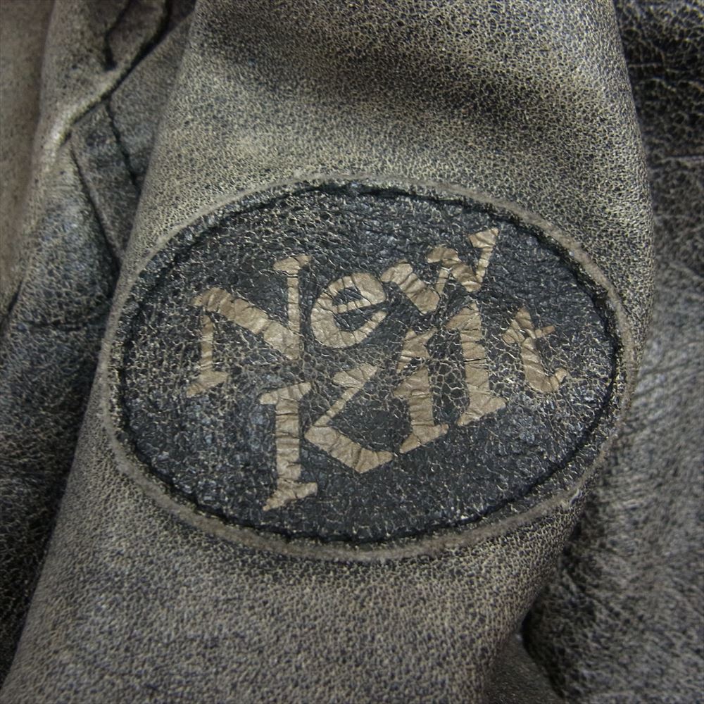 GOLDEN GOOSE ゴールデングース 16AW G29MP537 レザー ダブル ライダース ジャケット ヴィンテージ加工 裏地チェック ブラック系 XS【中古】