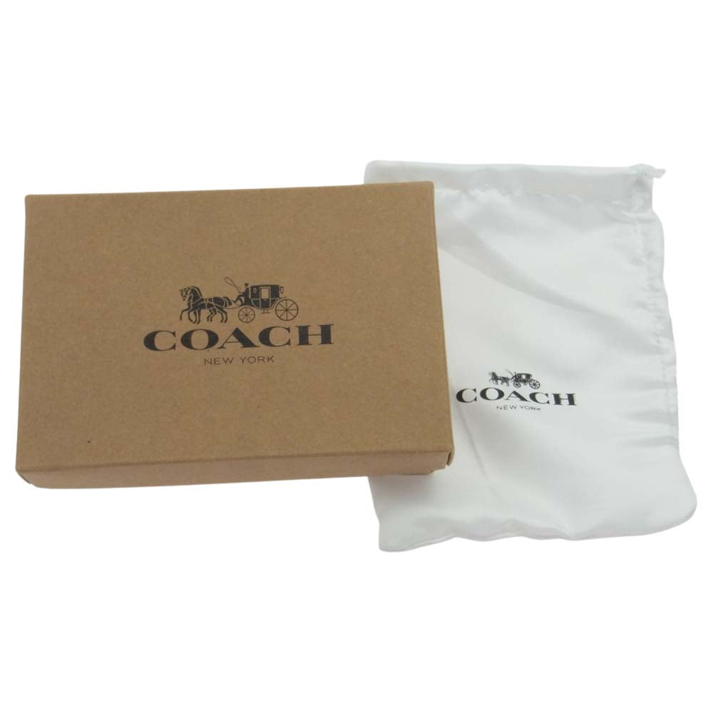 COACH コーチ C0082 IMDJ8 ミディアム コーナー ジップ ウォレット シグネチャー キャンバス 二つ折り 財布 ブラウン系【極上美品】【中古】
