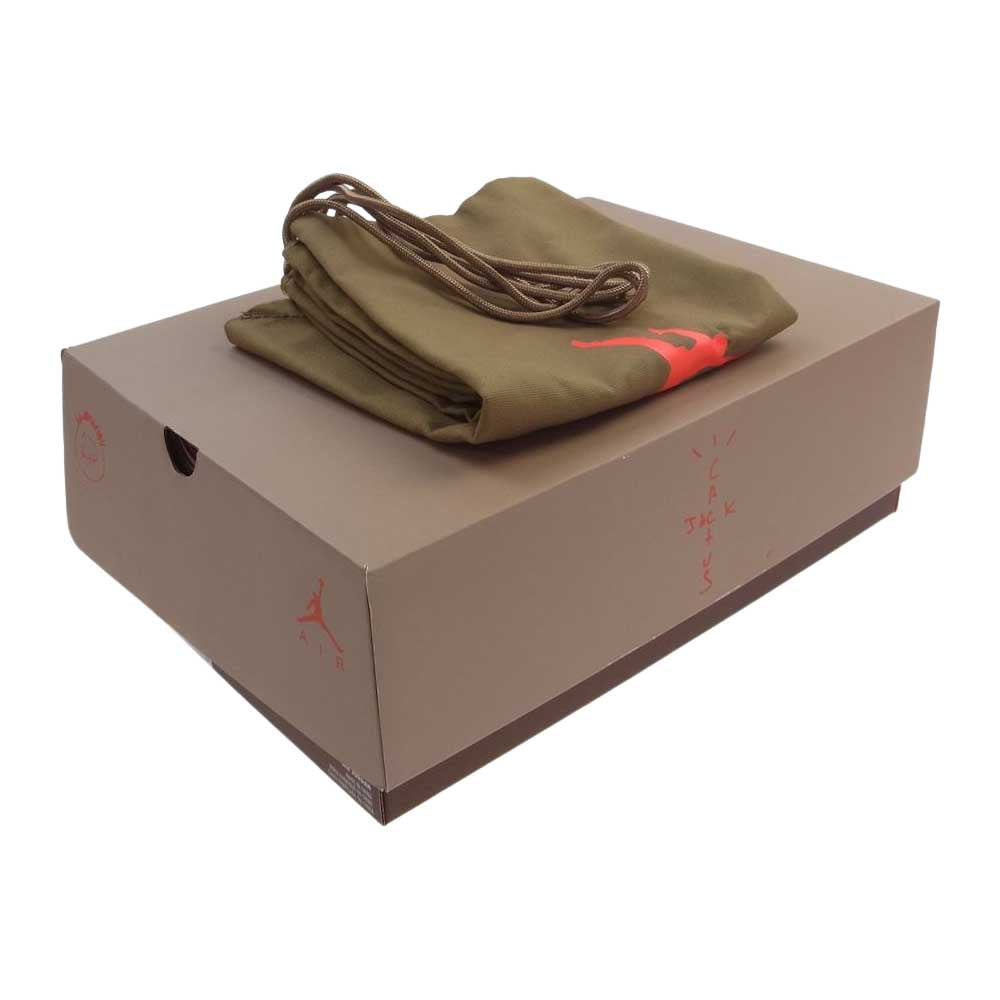 NIKE AIR JORDAN ナイキ ジョーダン DH0690-200 フェイクバスターズ 鑑定済 TRAVIS SCOTT AIR JORDAN 6 RETRO SP BRITISH KHAKI トラヴィススコット ジョーダン6 レトロ ブリティッシュカーキ ハイカット スニーカー ライトブラウン系 29.5cm【新古品】【未使用】【中古】