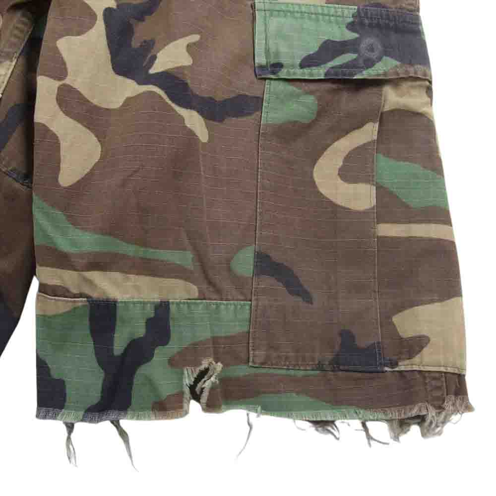 ミリタリー バンダナ リメイク ミリタリー カーゴ カットオフ ショーツ ショートパンツ カーキ系【中古】
