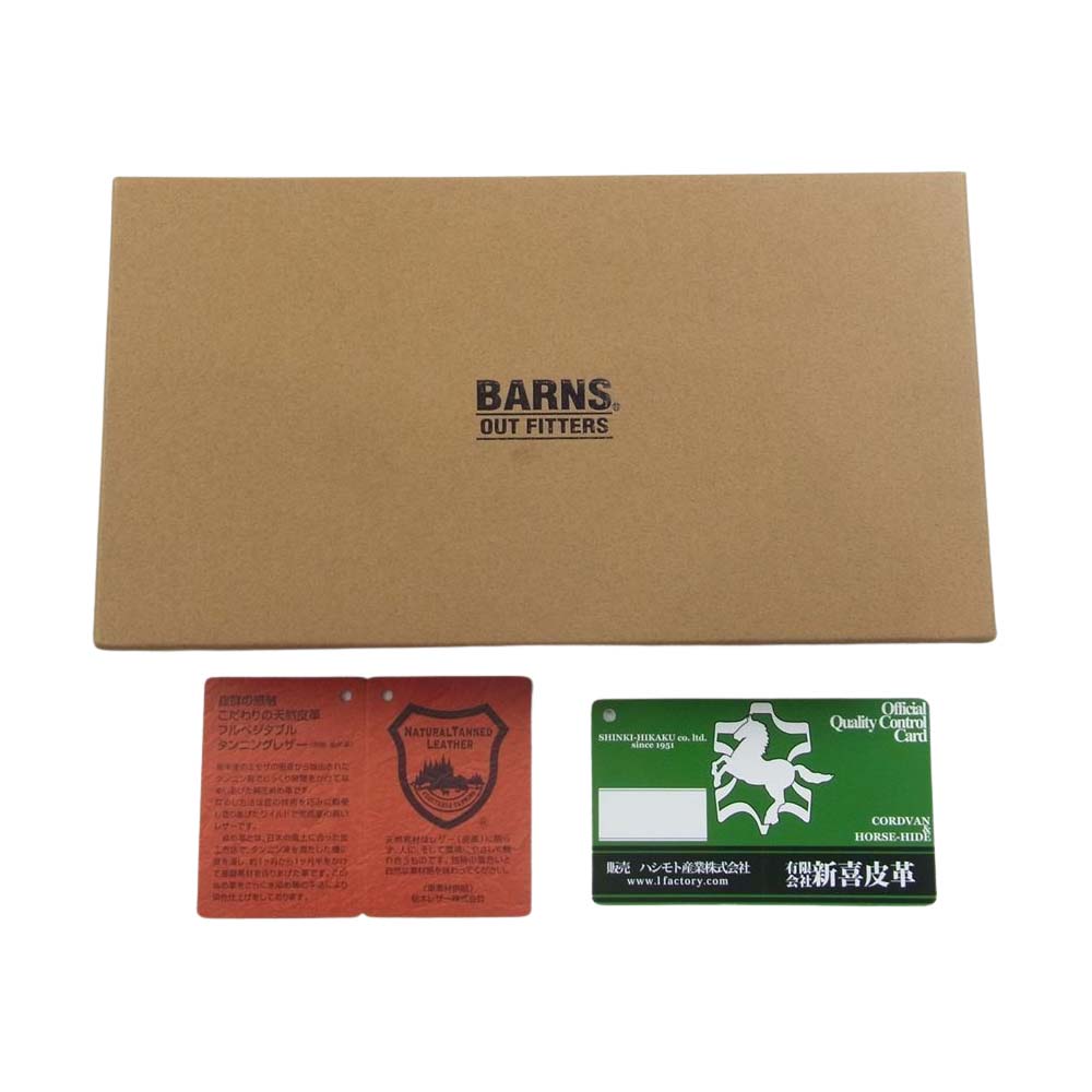 バーンズ レザー ラウンドジップ ロング ウォレット ライトブラウン系【中古】