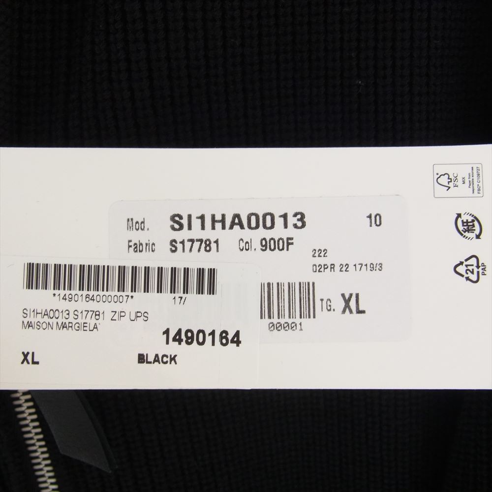 MAISON MARGIELA メゾンマルジェラ 22AW SI1HA0013 ドライバーズ ジップ アップ ニット ブラック系 XL【新古品】【未使用】【中古】