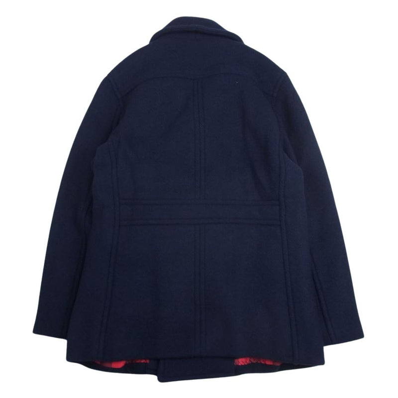 EVISU エヴィス donna ドンナ チェック ウール Pコート ネイビー