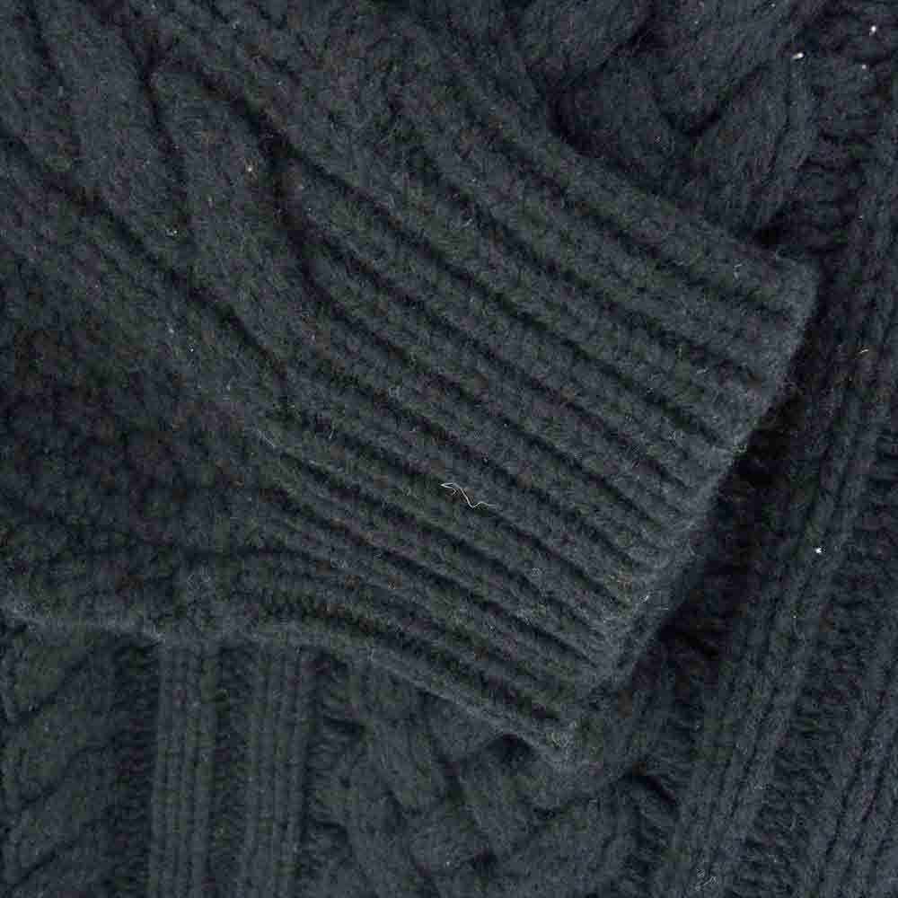 Supreme シュプリーム 23AW Applique Cable Knit Sweater バックロゴ ワッペン ケーブル セーター ニット ブラック系 S【中古】