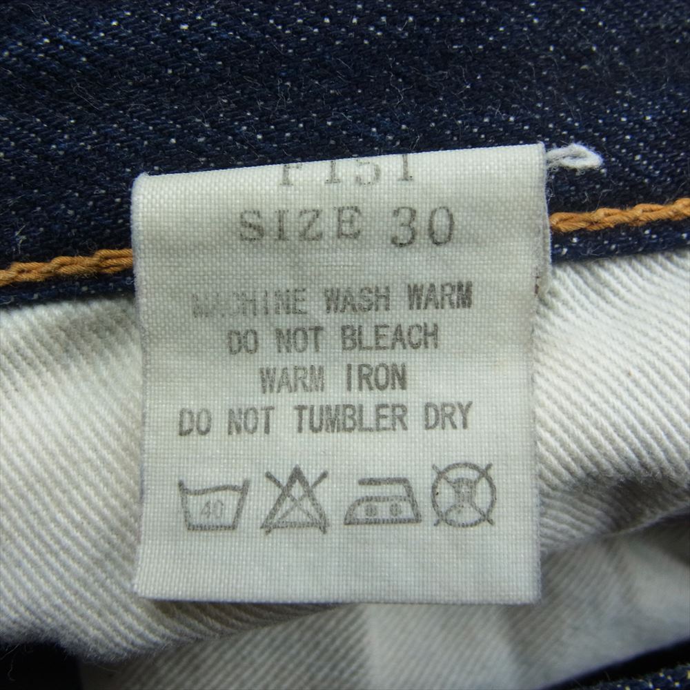 FOB FACTORY エフオービーファクトリー F151 ボタンフライ デニム パンツ インディゴブルー系 30【中古】