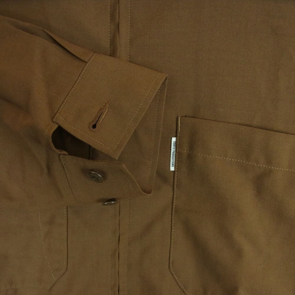 COOTIE クーティー T/W WORK JACKET ポリエステル ウール ジップ シャツ ジャケット 日本製 ブラウン系 L【美品】【中古】