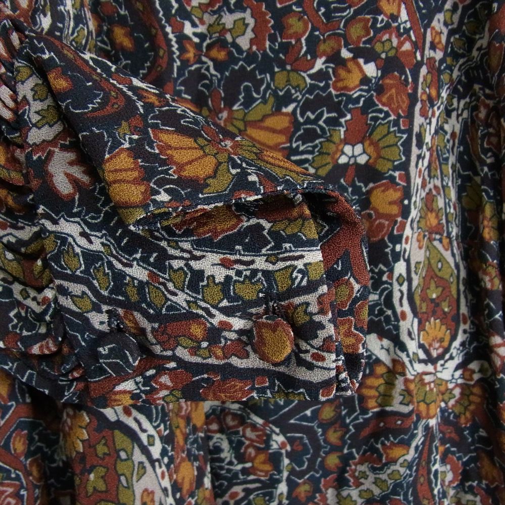 SAINT LAURENT サンローラン 436951 Y302N Paisley Long Dress ペイズリー ロング ドレス ワンピース ブラウン系 42【中古】