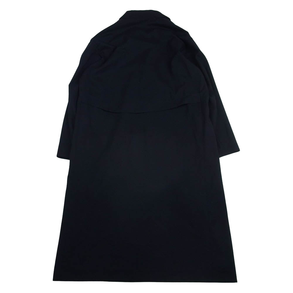 HYKE ハイク サマーライトウ―ル ベルテッド ベルトドッキング チェスター ロングコート ネイビー系 2【中古】