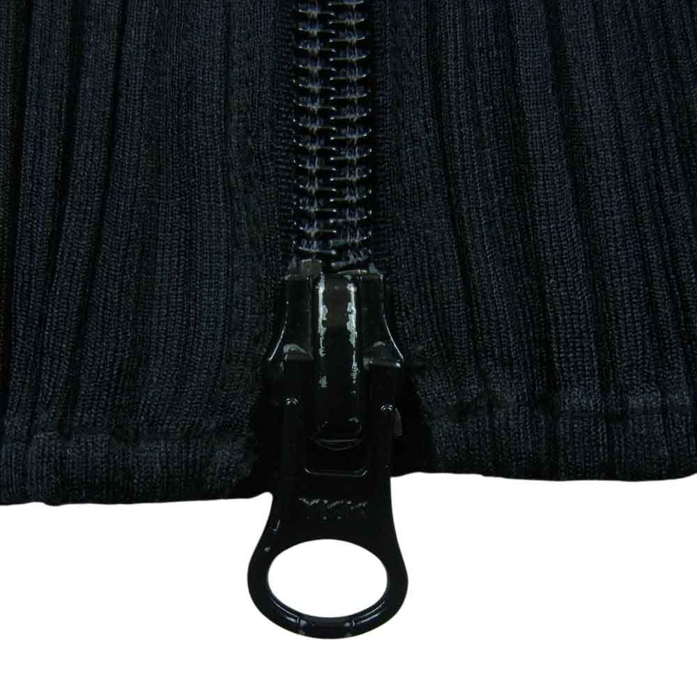PLEATS PLEASE プリーツプリーズ イッセイミヤケ PP12-JE182 細プリーツ加工 フルジップ 襟付き ベスト ジャケット ブラック系 3【中古】