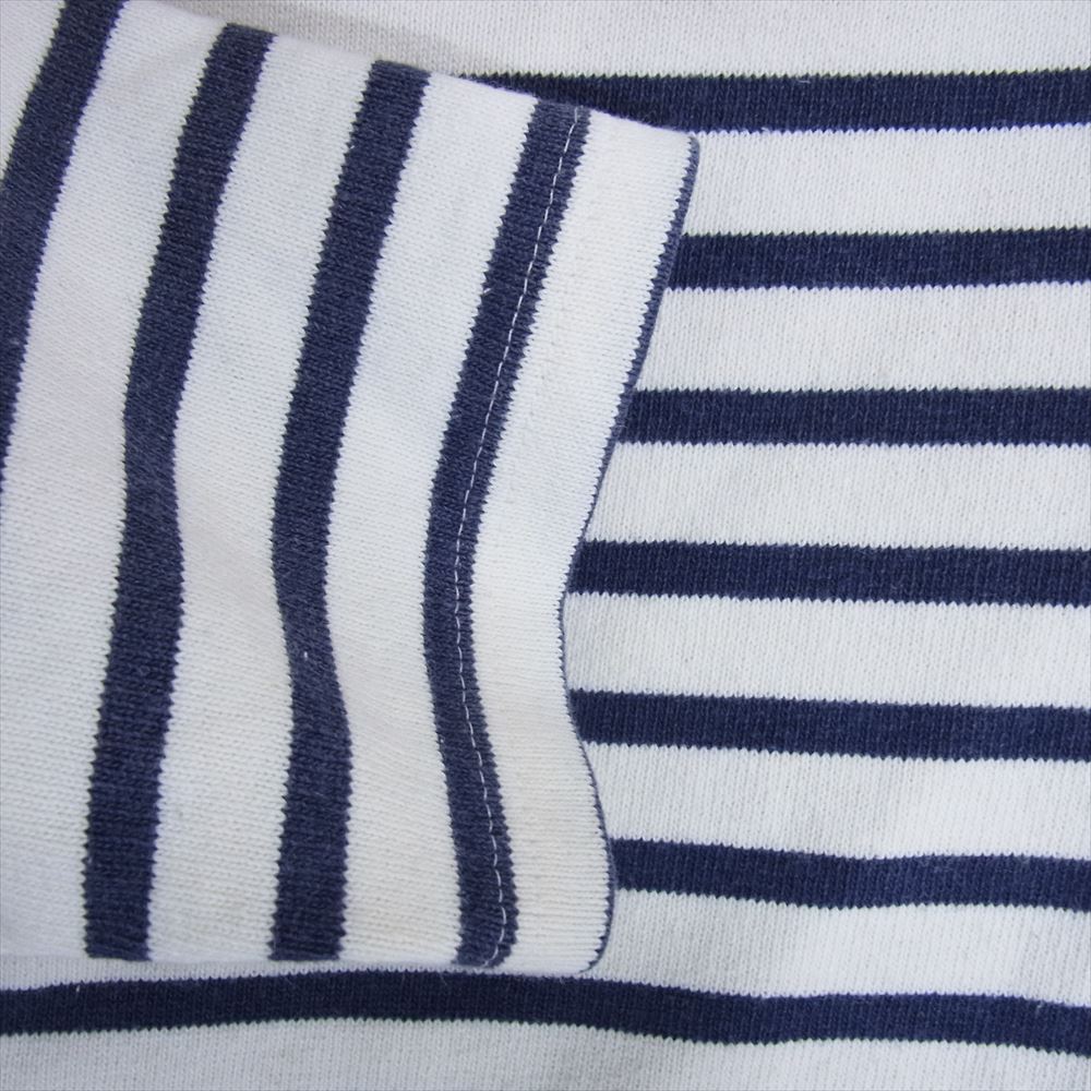 SAINT JAMES セントジェームス SABO ボーダー バスク シャツ 長袖 Tシャツ ネイビー系 36【中古】