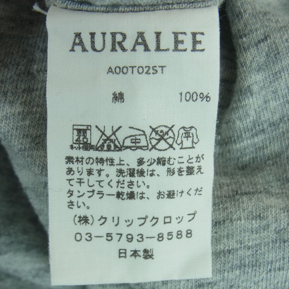 AURALEE オーラリー A00T02ST SEAMLESS POCKET TEE 半袖 Tシャツ コットン 日本製 グレー系 4【中古】