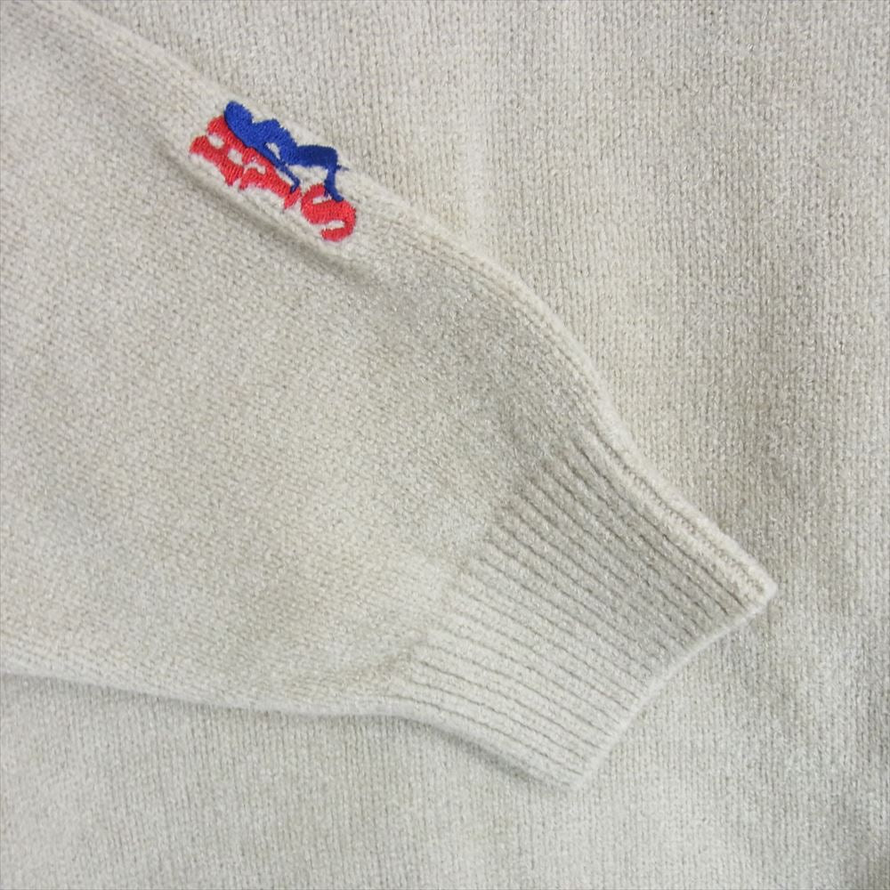 HYSTERIC GLAMOUR ヒステリックグラマー 02213NS10 KINKY WOMAN 刺繍 袖ワッペン ウール カシミア カシミヤ プルオーバー 長袖 ニット ベージュ系 M【中古】