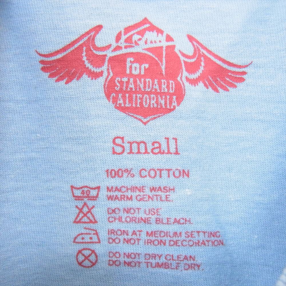 STANDARD CALIFORNIA スタンダードカリフォルニア VACATION バケーション ロゴプリント クルーネック 半袖 Tシャツ ライトブルー系 S【中古】