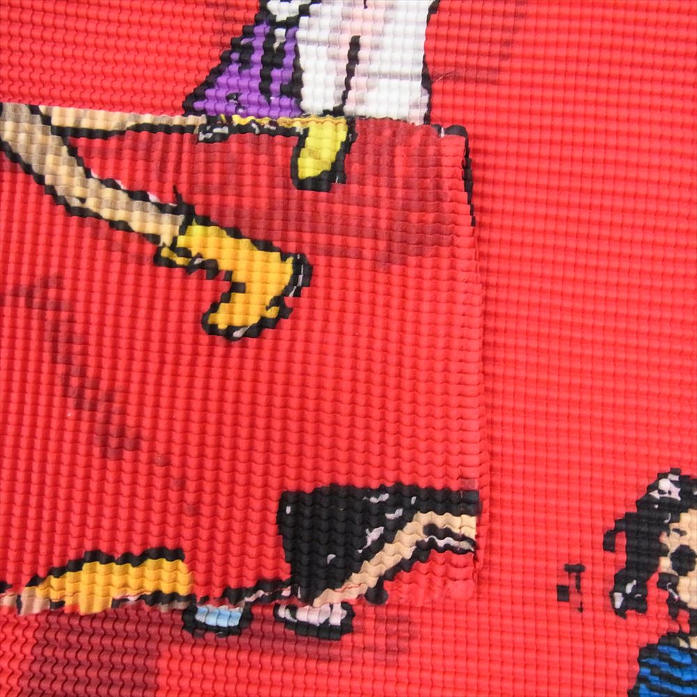 ISSEY MIYAKE イッセイミヤケ me ミー MI63FJ421 ボトルネック 総柄 プリント ボトルネック カットソー 長袖 レッド系 サイズ表記無【美品】【中古】