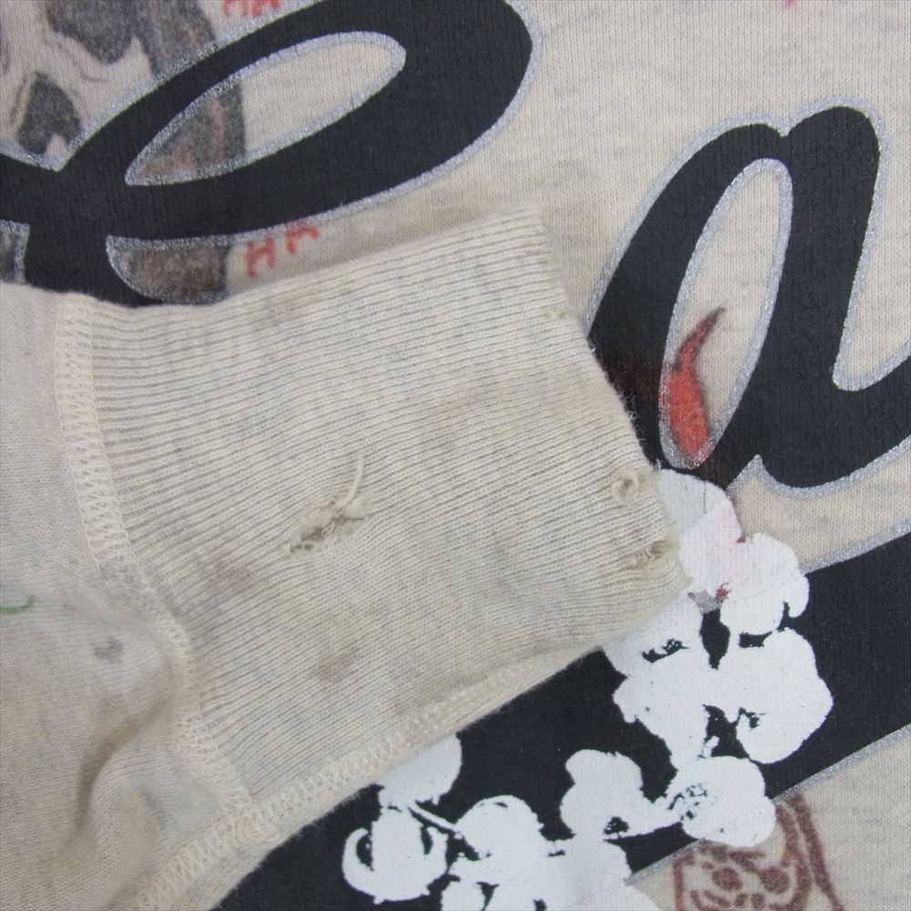 SAINT MICHAEL セントマイケル 22SS SM-S22-0000-083 × DENIM TEARS デニムティアーズ HOODIE 総柄 プリント フーディ プルオーバー パーカー グレー系 M【中古】