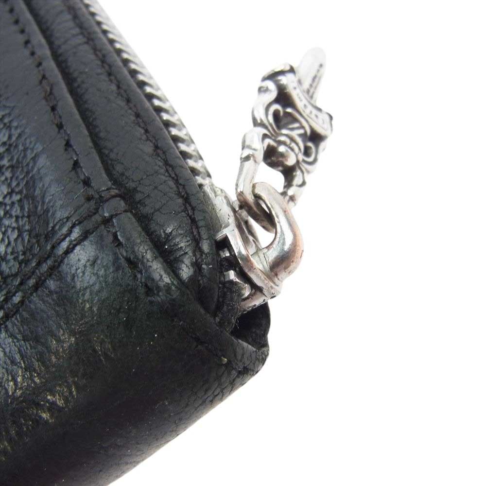 CHROME HEARTS クロムハーツ(原本無) REC F ZIP フレアニー レザー ラウンドジップ ウォレット 財布 ブラック系【中古】