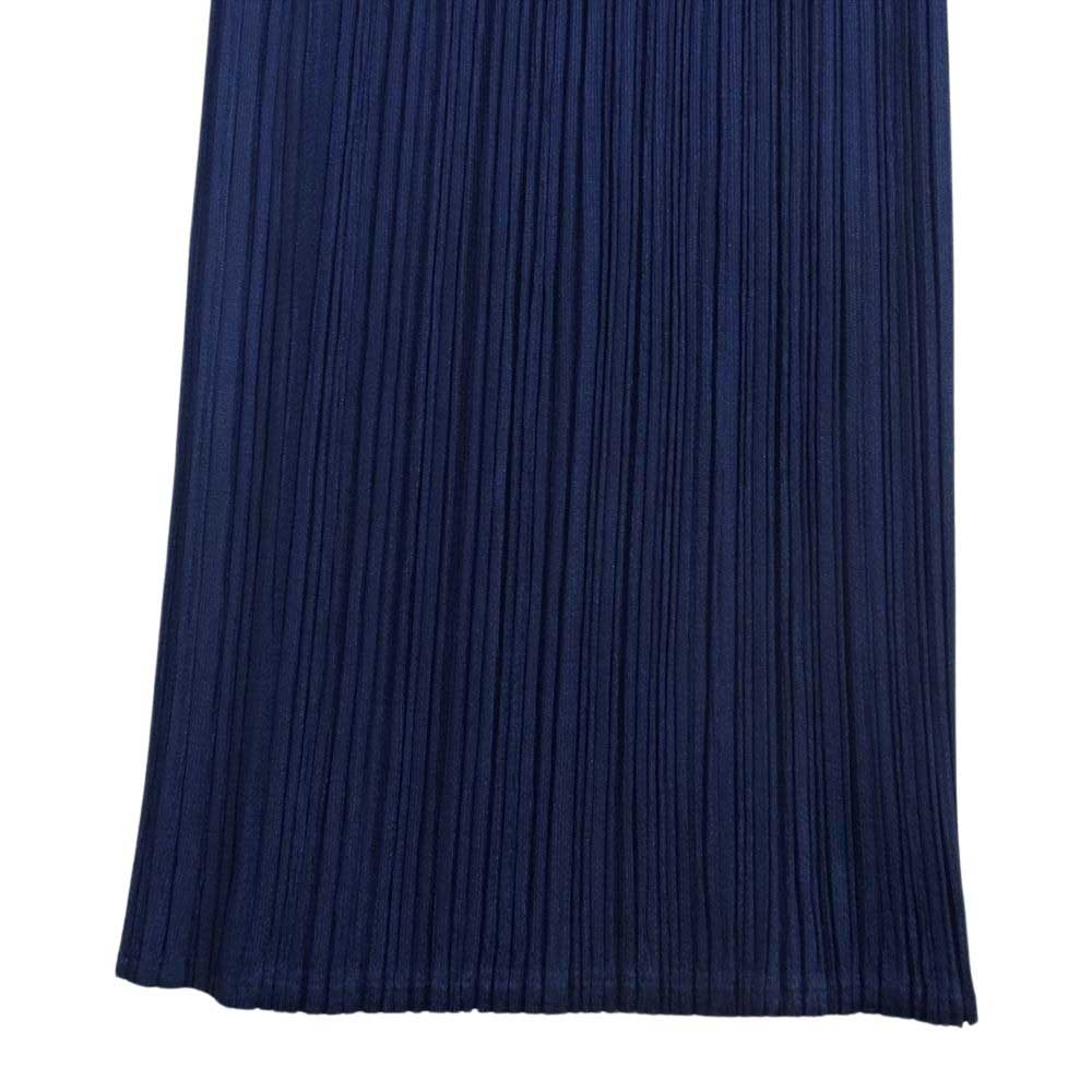 PLEATS PLEASE プリーツプリーズ イッセイミヤケ プリーツ加工 ロング ストレート パンツ ネイビー系 1【中古】
