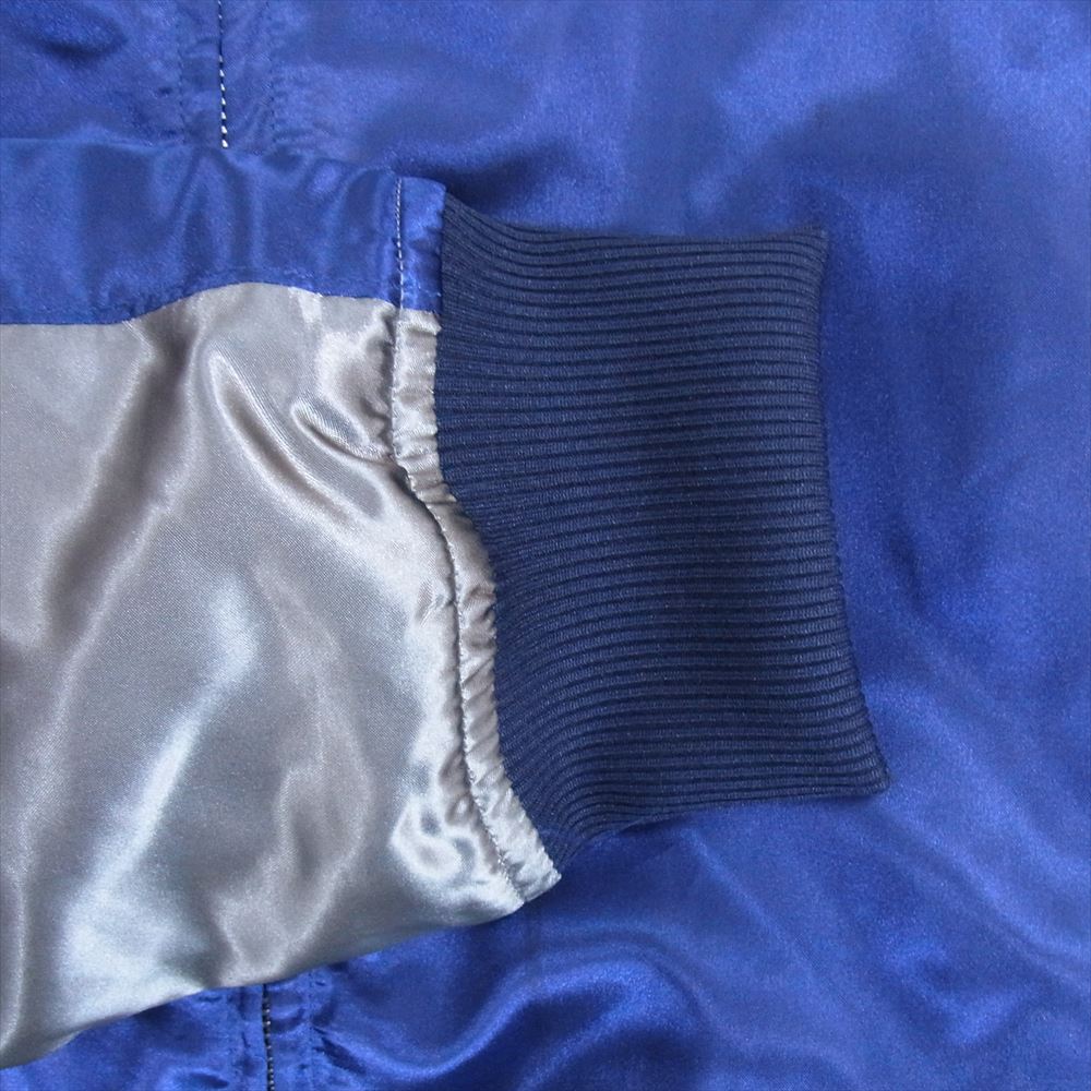 COMME des GARCONS コムデギャルソン S25900 Lサイズ SHIRT boys シャツ ボーイズ CDG バックロゴ パッチ スタジャン スカジャン ブルゾン スーベニアジャケット ブルー系 L【中古】