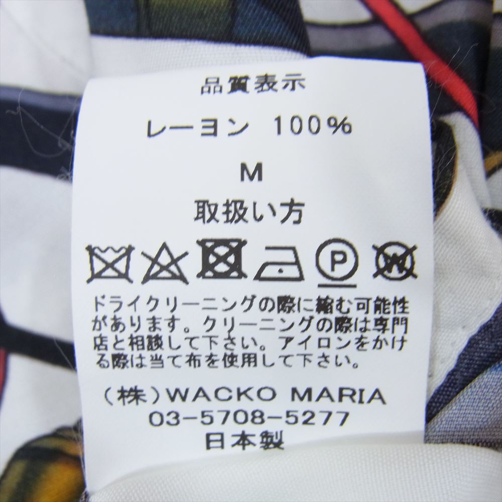 WACKO MARIA ワコマリア 23SS × GHOST IN THE SHELL 攻殻機動隊 S/S HAWAIIAN SHIRT TYPE 3 ハワイアンシャツ 半袖シャツ 総柄 アロハシャツ ホワイト系 M【中古】