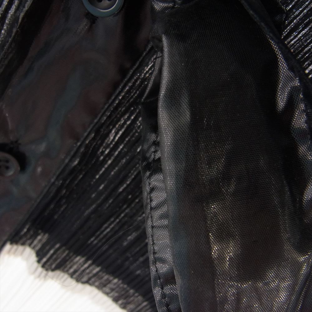 ISSEY MIYAKE イッセイミヤケ IM61-FH803-33 スーパーブライトプリーツ フード付き ボーダー ロング ワンピース カーディガン ブラック系 ホワイト系 ブルー系 S【中古】