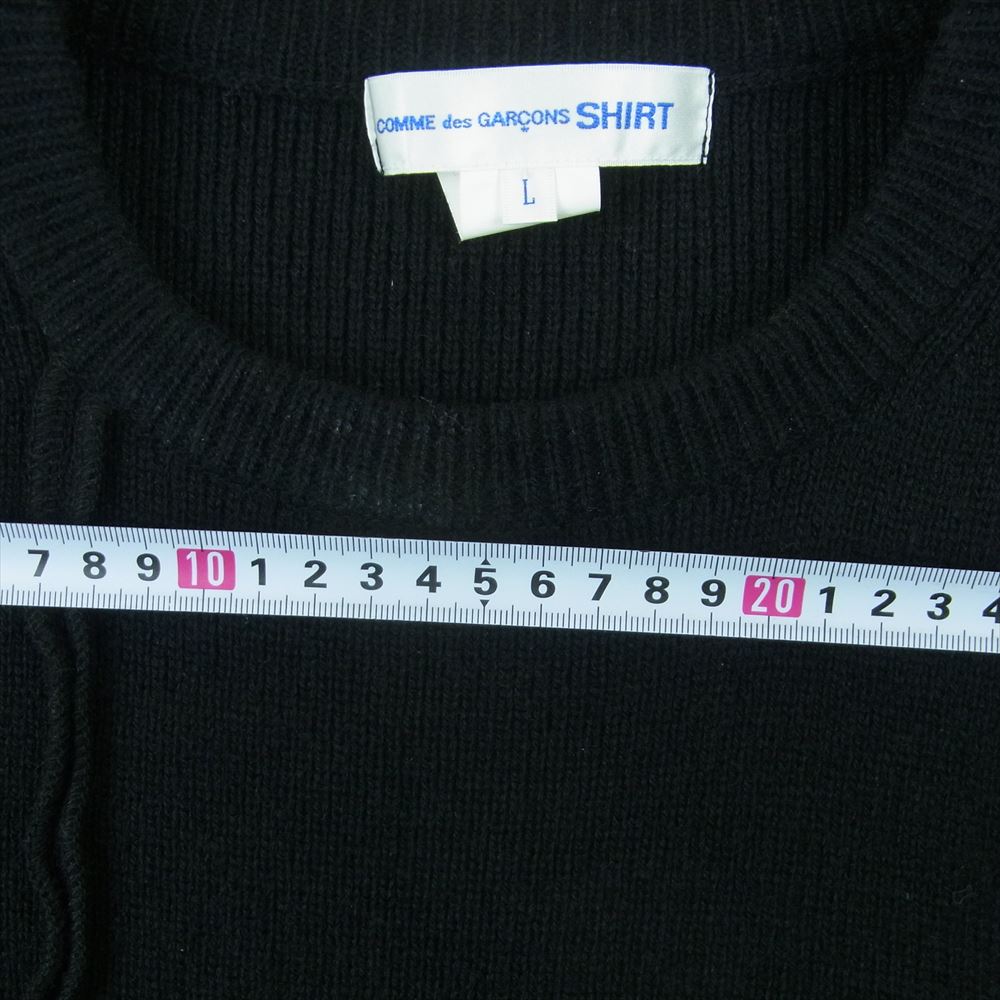 COMME des GARCONS コムデギャルソン W28510 SHIRT シャツ カットワーク パッチワーク ニット セーター ブラック系 L【中古】