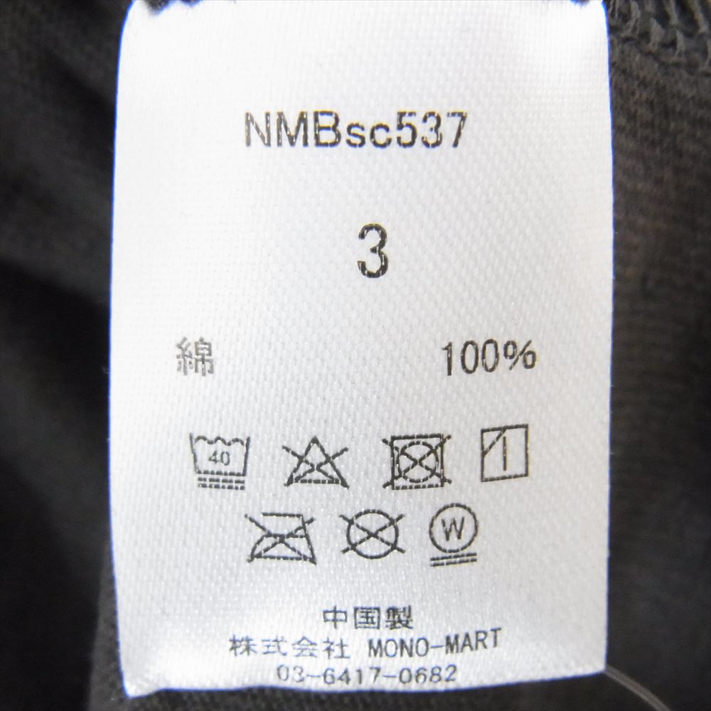 NUMBER(N)INE ナンバーナイン NMBsc537 RE: Number (N)ine リナンバーナイン EMBLEM CLASH PIGMENT BIO TEE エンブレム エンブレム クラッシュ加工 Tシャツ ブラック系 3【中古】