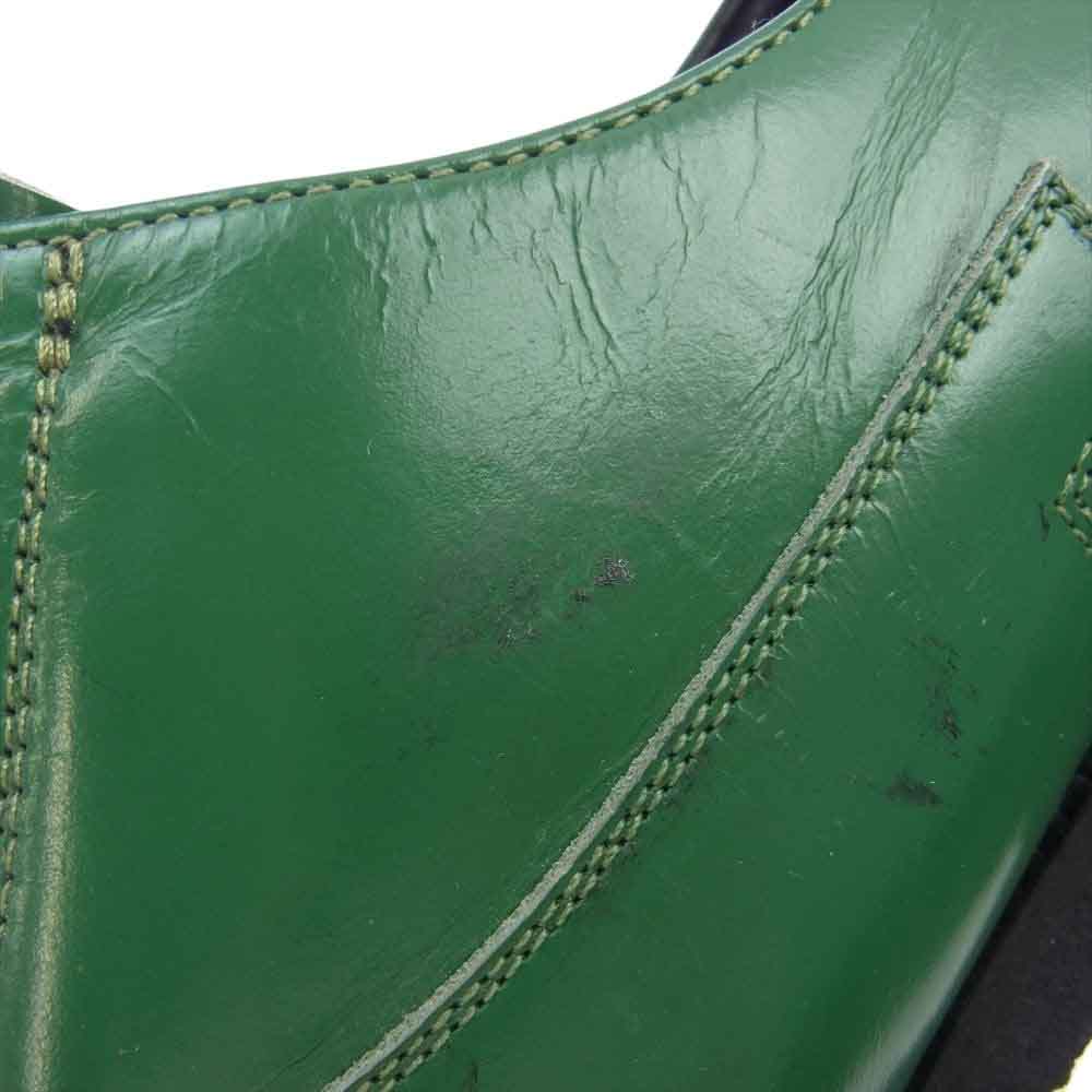 UNDERCOVER アンダーカバー 22SS J619L HAZE期 アーカイブ ハート サンダー型抜き クレープソール シューレースレス スリッポン レザーシューズ グリーン系 L【中古】