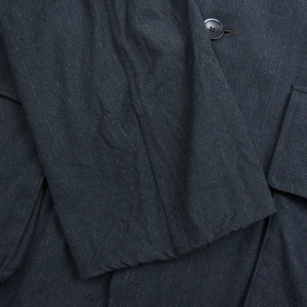 marka マーカ 22AW M22C-02JK01C FIELDMAN JACKET WOOL SILK STRIPE フィールドマン ウールシルク ネップ ストライプ ノーカラージャケット グレー系 2【中古】