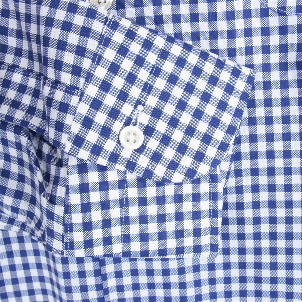 フェアファックス コットン ギンガムチェック CW カッタウェイ ドレス 長袖 シャツ ブルー系 38【極上美品】【中古】