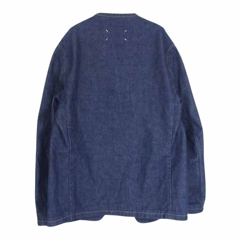 MAISON MARGIELA メゾンマルジェラ 18AW S50BN0353 S30561 Cardi Jacket Denim ノーカラー デニム  ジャケット インディゴブルー系 44【中古】