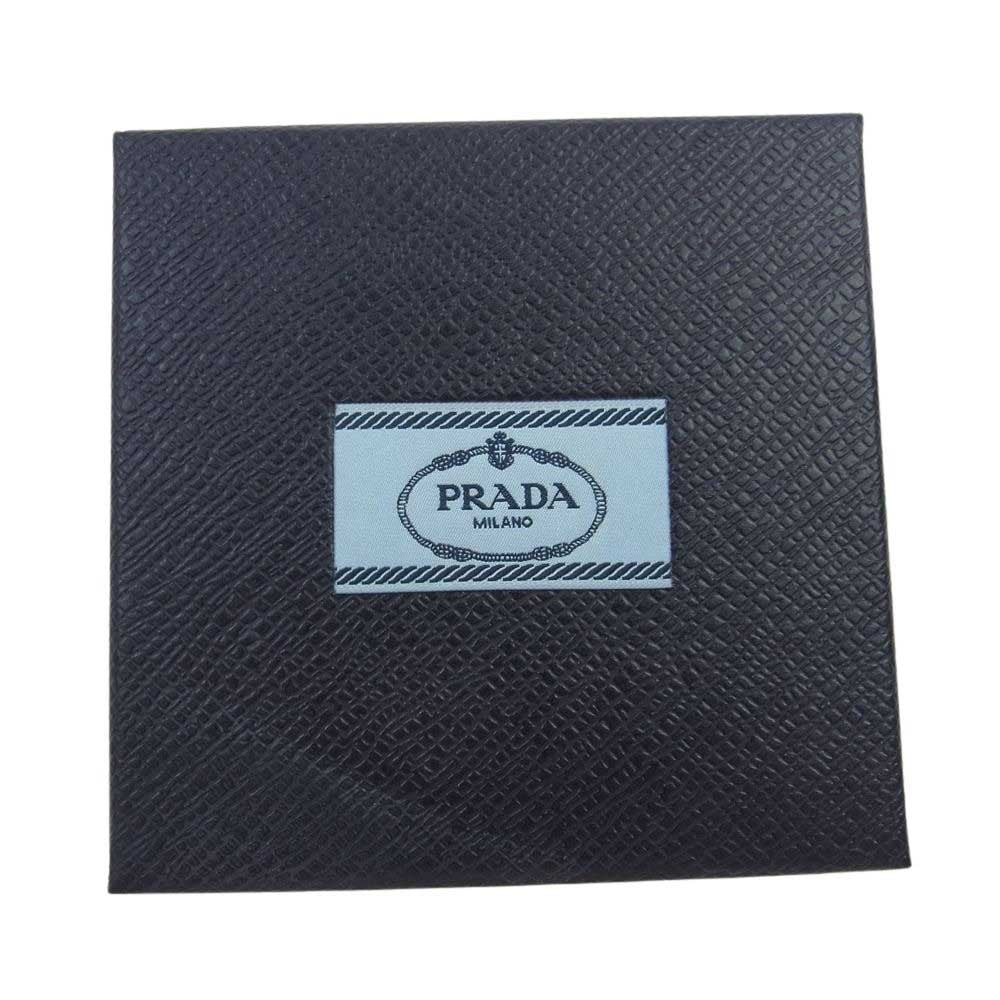PRADA プラダ FERMAGLI IN PLEX CHAIN JEWELS 三角ロゴプレート トライアングル ラインストーン ヘアピン ヘアクリップ NERO ネロ ブラック系【中古】
