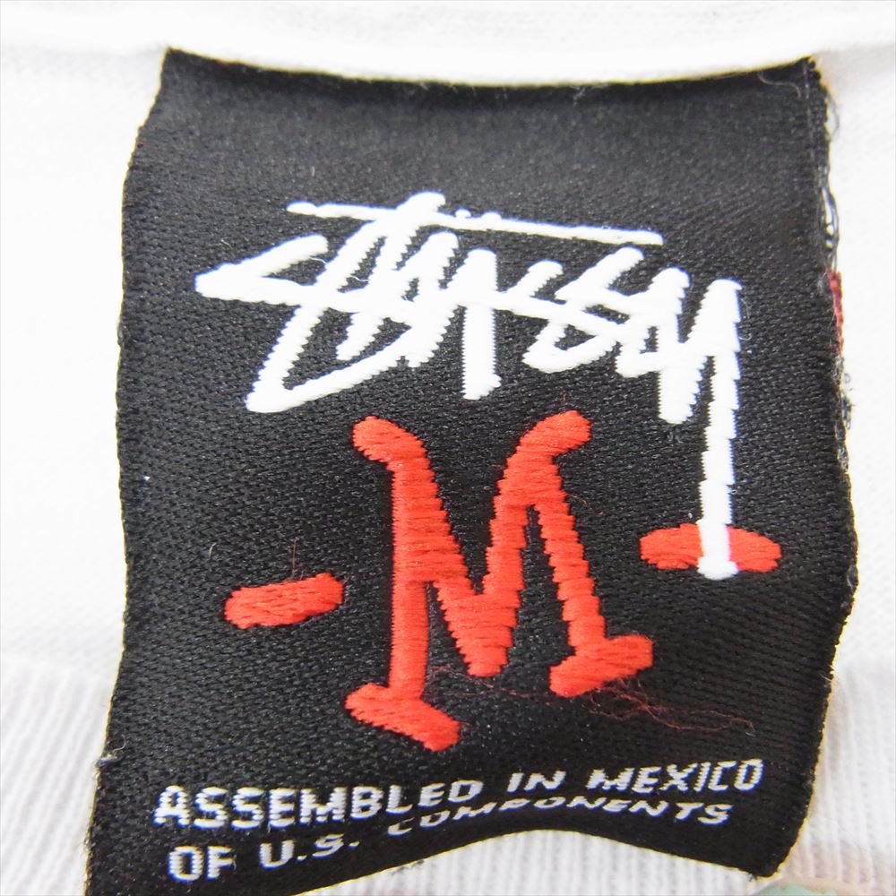 STUSSY ステューシー ペイズリー バンダナ Tシャツ 半袖 ホワイト系 M【中古】