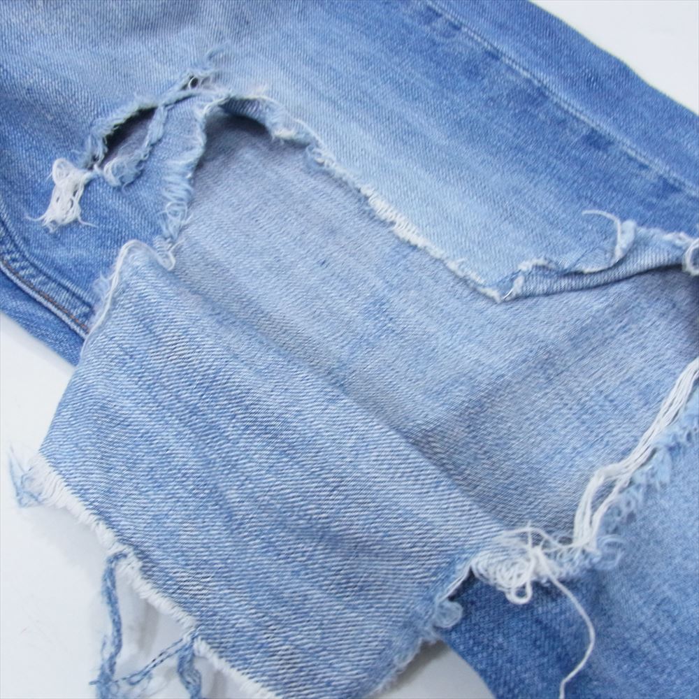 NUMBER(N)INE ナンバーナイン クラッシュ スキニー 音符 ストレッチ デニム パンツ インディゴブルー系 L【中古】