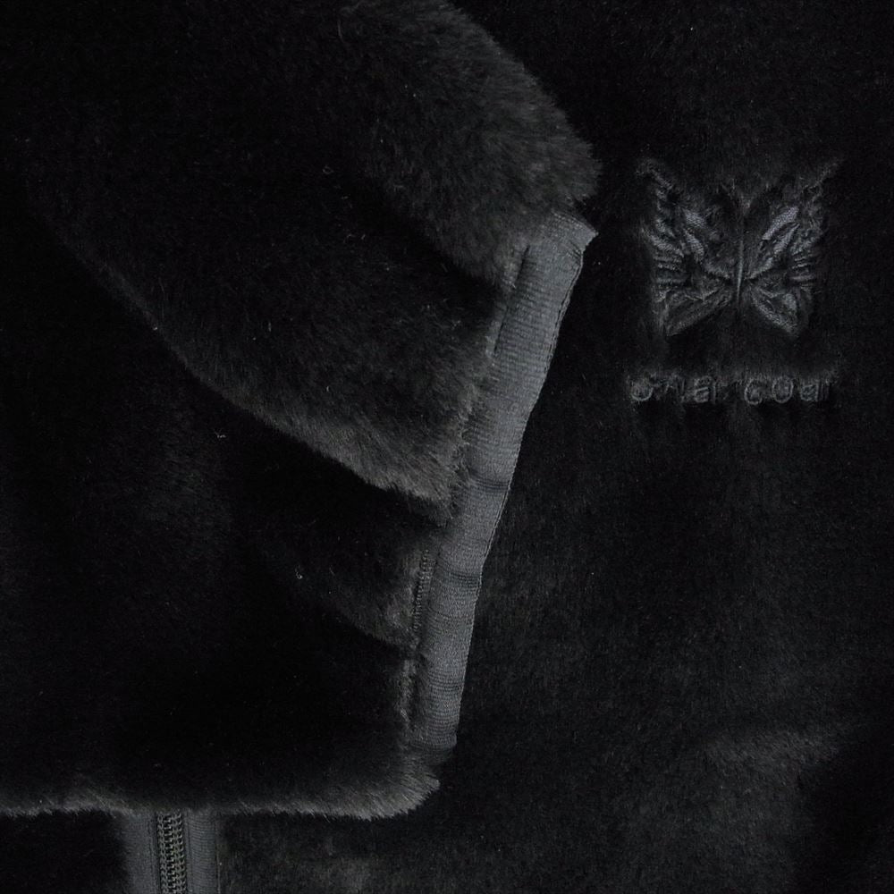 Needles ニードルス 22-03-6-506 × Charcoal TOKYO Fur Piping Jacket フチャコールトーキョー 別注 ファー パイピング フルジップ ジャケット ブラック系 L【中古】