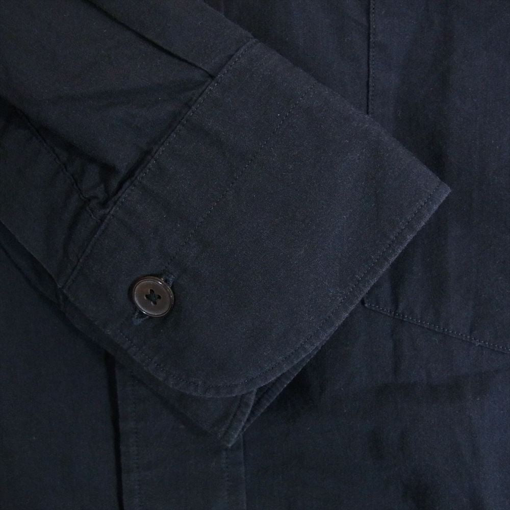 COMOLI コモリ 20AW S03-02002 バンドカラー コットン 長袖 ロング シャツ ブラック系 2【中古】