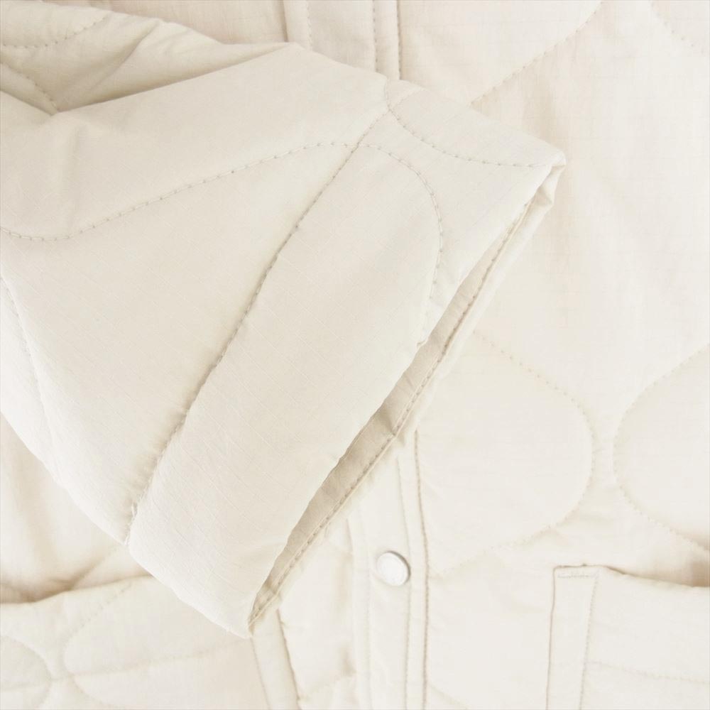 ワイドットバイノルディスク YL99003 QUILTING SHIRT COAT リップストップ キルティング ノーカラー 中綿 ロング コート ホワイト系 M【中古】
