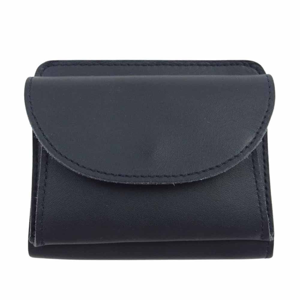 Kitamura キタムラ 二つ折り財布 レザー ウォレット ネイビー系【中古
