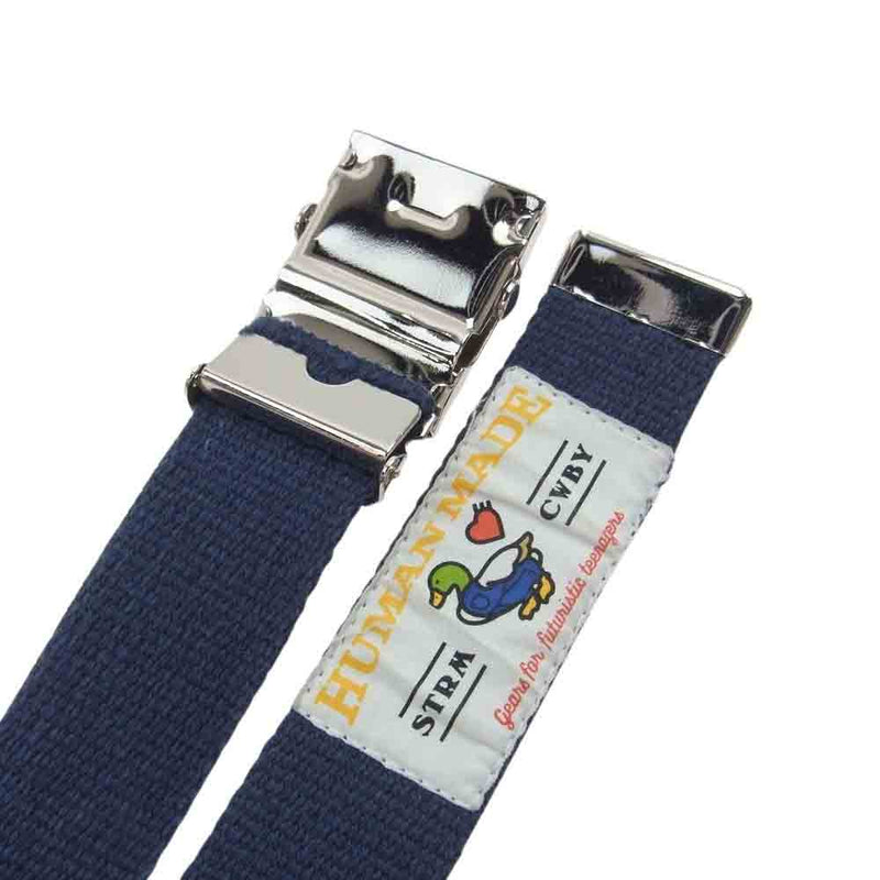 HUMAN MADE ヒューマンメイド Web Belt ハートウェブ ロゴ ベルト ネイビー系 ホワイト系【中古】