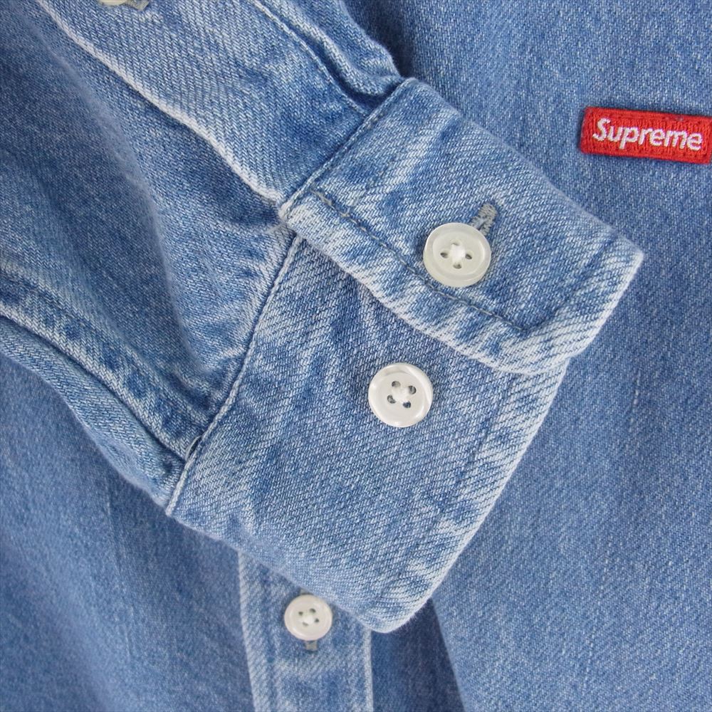 Supreme シュプリーム 23AW Small Box Shirt スモールボックスロゴ デニム ボタンダウン シャツ ライトブルー系 M【中古】