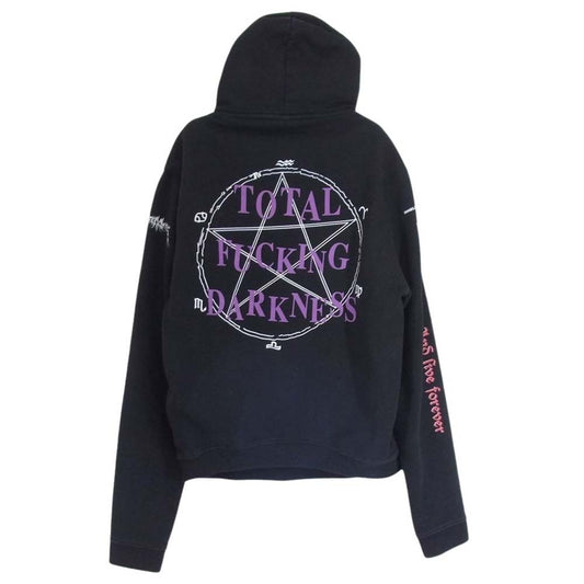 VETEMENTS ヴェトモン 2016AW WF17TP10 Total Fucking Darkness Hoodie TFD トータルファッキンダークネス プルオーバー パーカー フーディー ブラック系 L【中古】