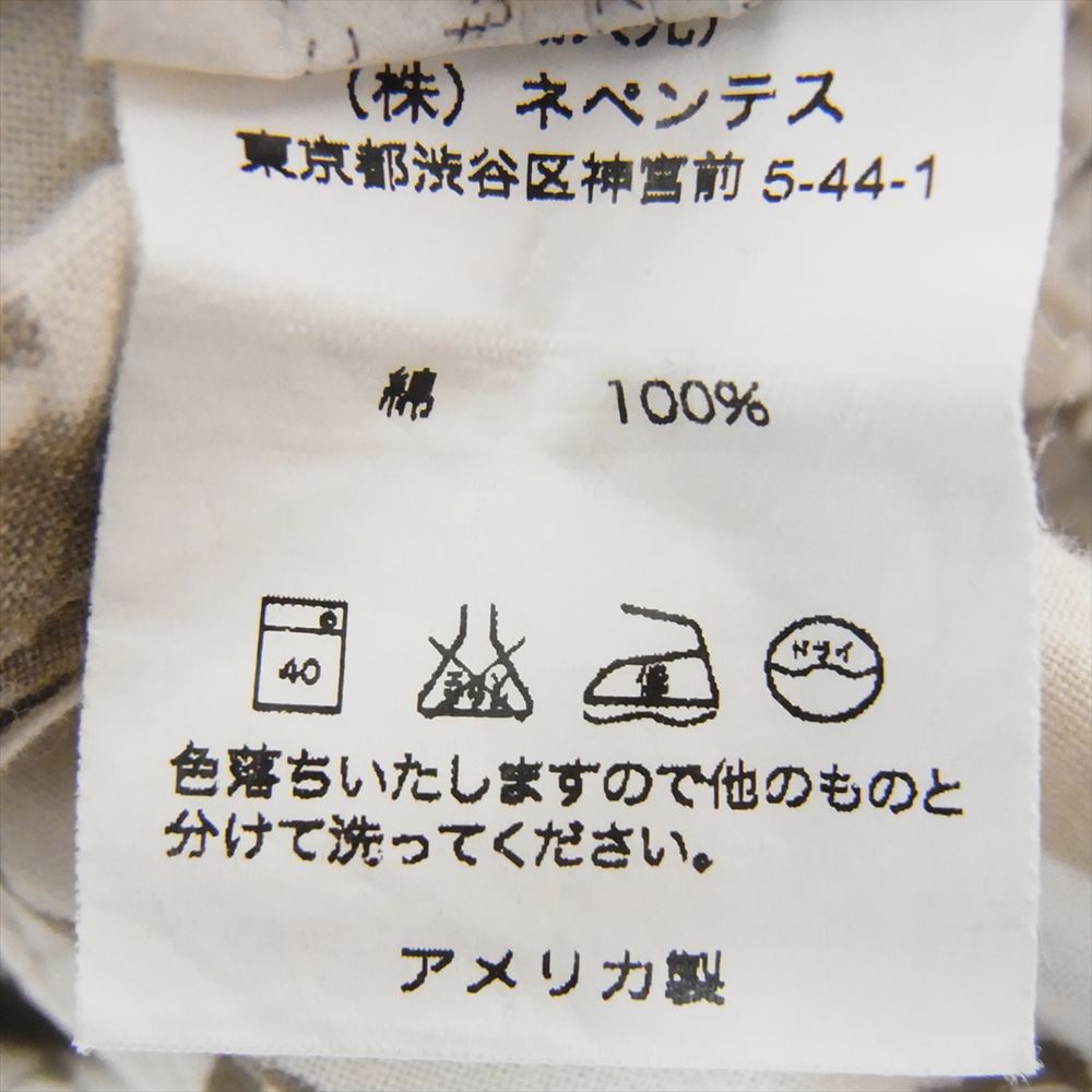 Engineered Garments エンジニアードガーメンツ ペイズリー 鳥 尻尾 総柄 半袖 ボタンダウン プルオーバー シャツ ブラウン系 S【中古】