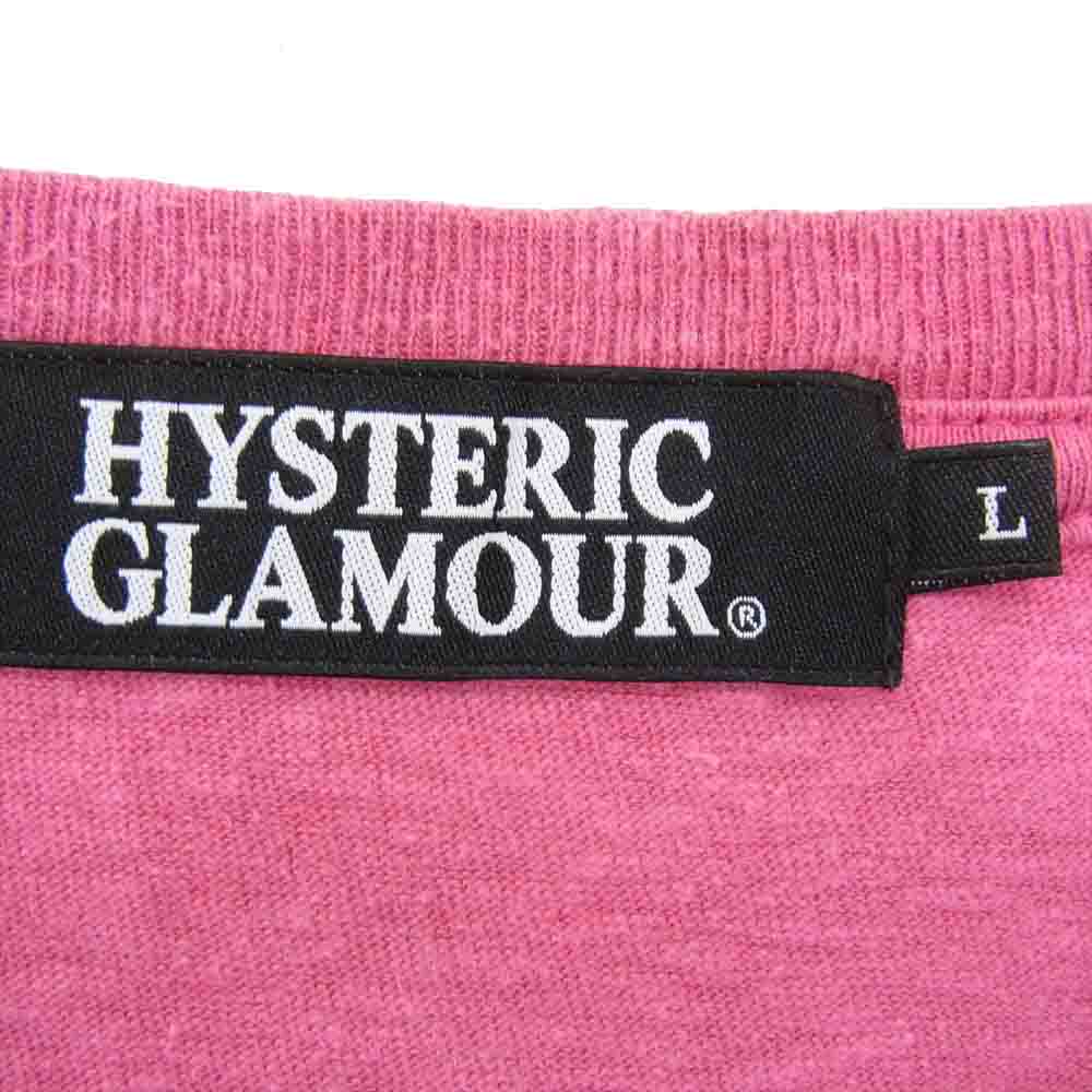 HYSTERIC GLAMOUR ヒステリックグラマー 0224CT02 ガール プリント 半袖 Tシャツ ピンク系 L【中古】