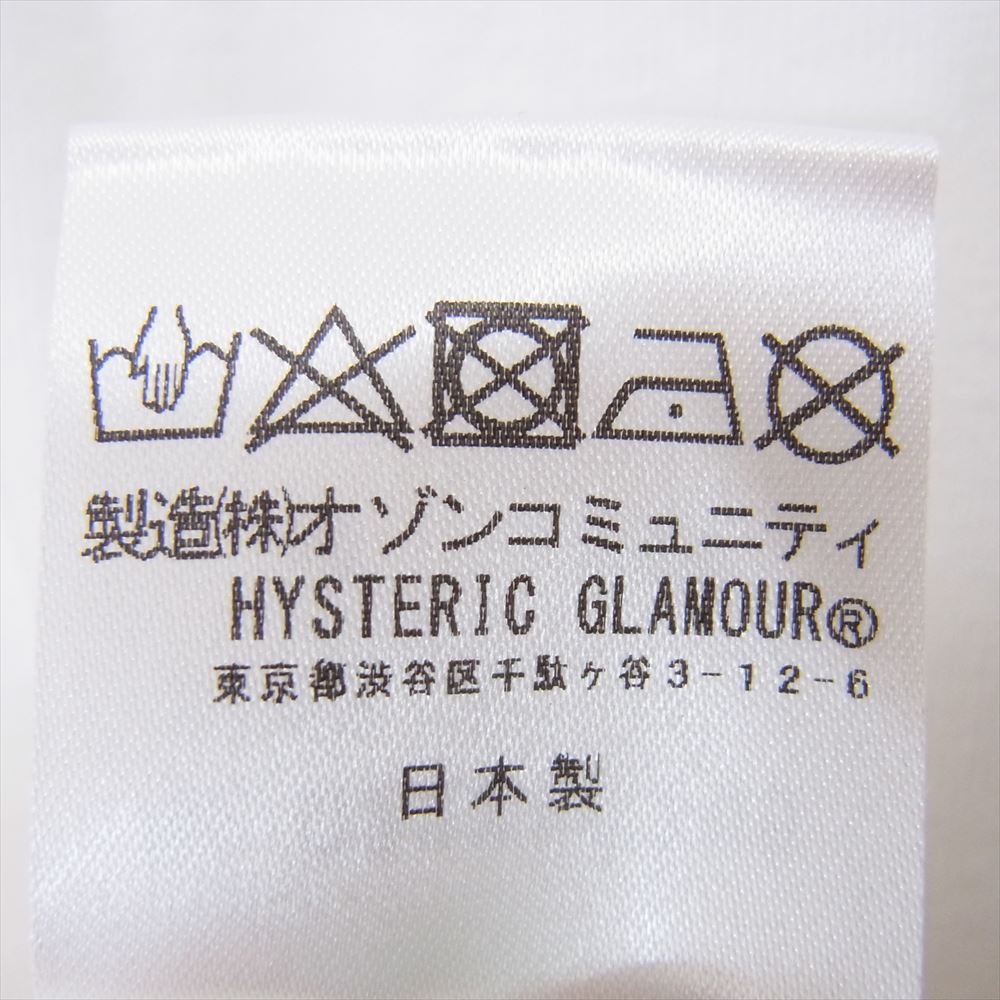 HYSTERIC GLAMOUR ヒステリックグラマー 22SS 02221CT05 VIXEN GIRL ガール刺繍 半袖 Tシャツ ホワイト系 L【新古品】【未使用】【中古】