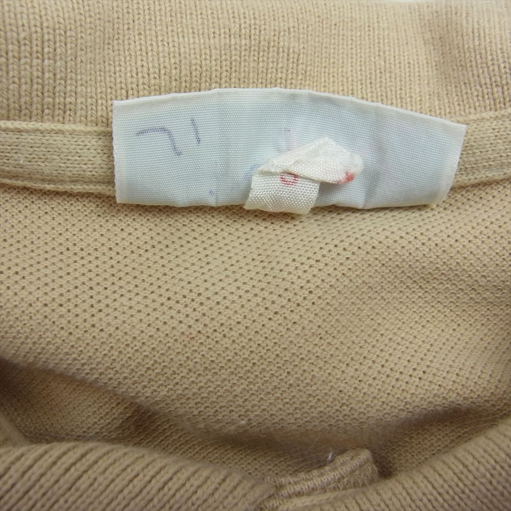 LACOSTE ラコステ Vintage ヴィンテージ 70’s フランス製 ロゴ刺繍 半袖 ポロシャツ ベージュ系 3【中古】