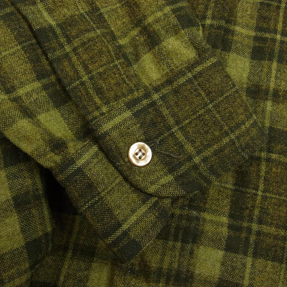 PENDLETON ペンドルトン 60’s 襟キルティング 長袖 ネル シャツ カーキ系 S【中古】