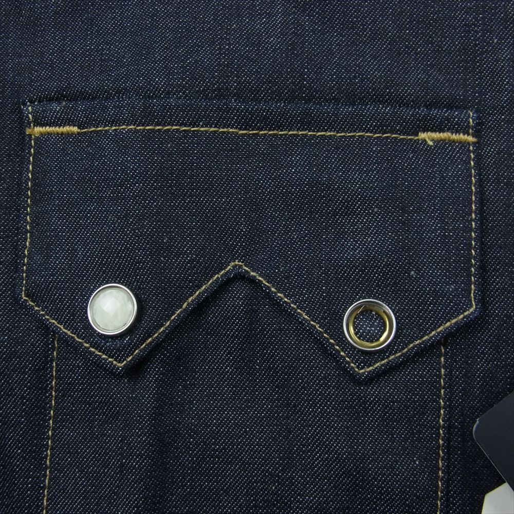 Levi's リーバイス VINTAGE CLOTHING アメリカ製 1955年モデル Sawtooth Denim Shirt デニム ウエスタン シャツ ネイビー系 S【中古】