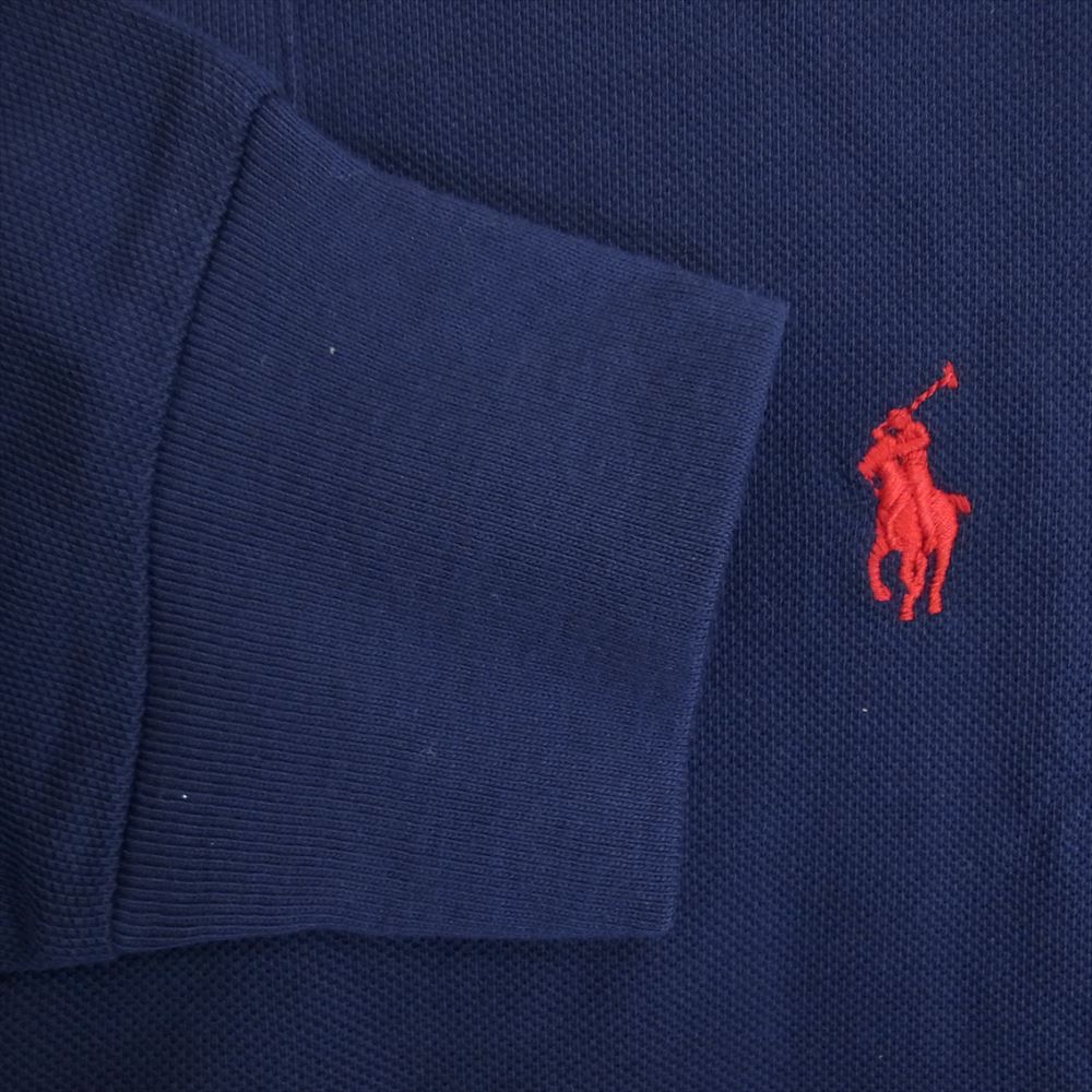 POLO RALPH LAUREN ポロ・ラルフローレン CUSTOM SLIM FIT カスタム スリム フィット 鹿の子 長袖 ポロシャツ ネイビー ネイビー系 S/P【中古】