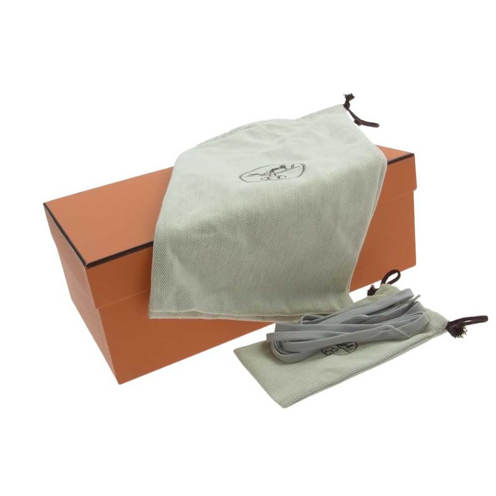 HERMES エルメス BOUNCING バウンシング ロゴ スニーカー グリーン ホワイト ホワイト系 グレー系 40.5【中古】