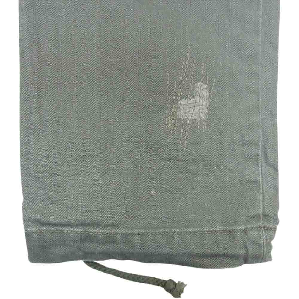 RALPH LAUREN ラルフローレン boy friend ヘリンボーン ダメージ リペア 加工 パッチワーク カーゴ パンツ カーキ系 24【中古】