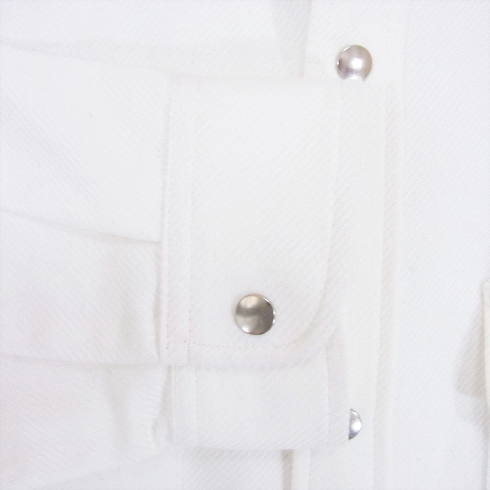 ANDFAMILYS アンドファミリー SHL-2112681 Band Collar Flannel Shirts バンドカラー フランネル 長袖 シャツ ホワイト系 XL【美品】【中古】